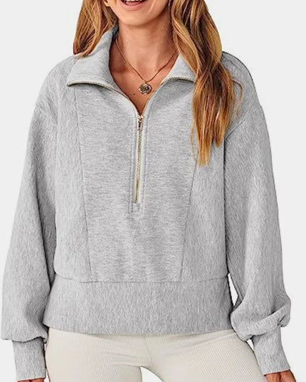 Collared Half Zip Sweatshirt for Comfort and Style