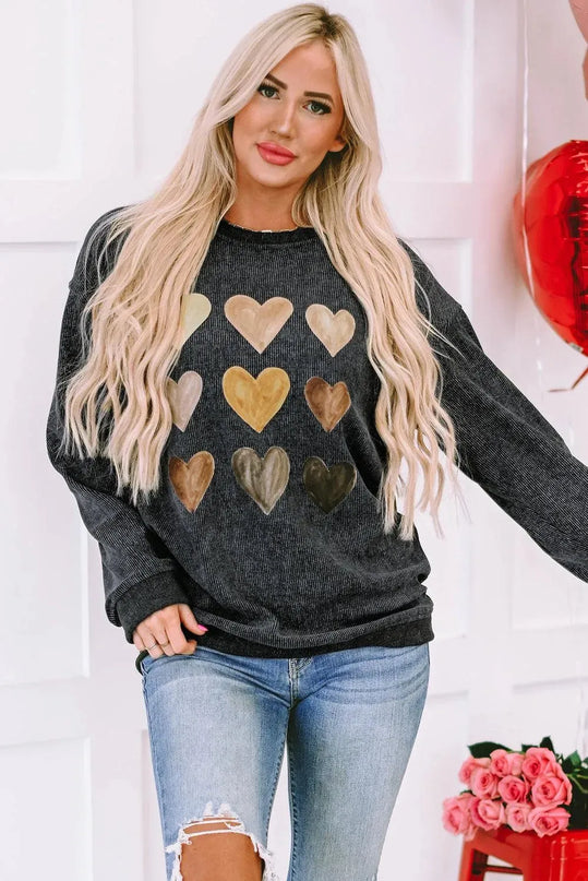 Heart Graphic Dropped Shoulder Sweatshirt