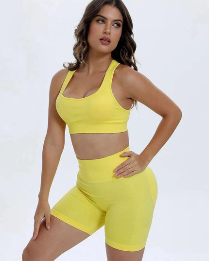 Scoop Neck Wide Strap Top and Shorts Active Set - ShopEasier