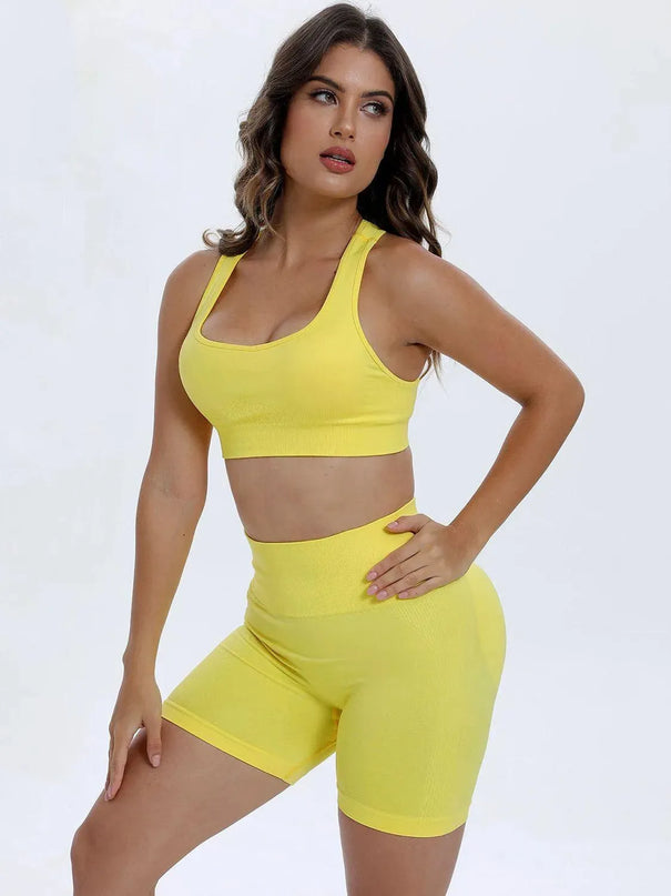 Scoop Neck Wide Strap Top and Shorts Active Set - ShopEasier