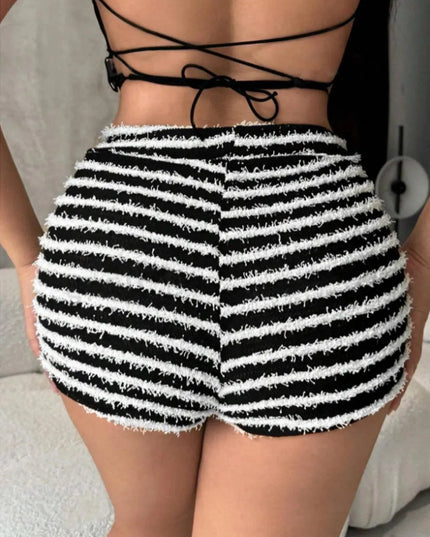 Striped High-Waisted Shorts