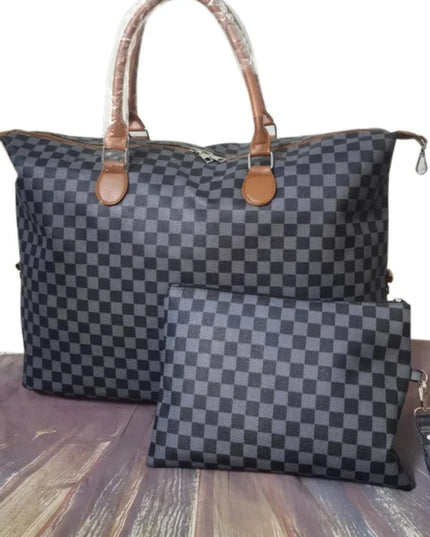 Checkered Two-Piece Bag Set