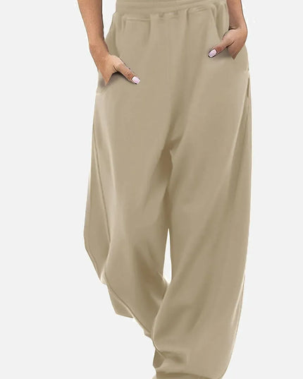 Comfy Pocketed Elastic Waist Lounge Pants