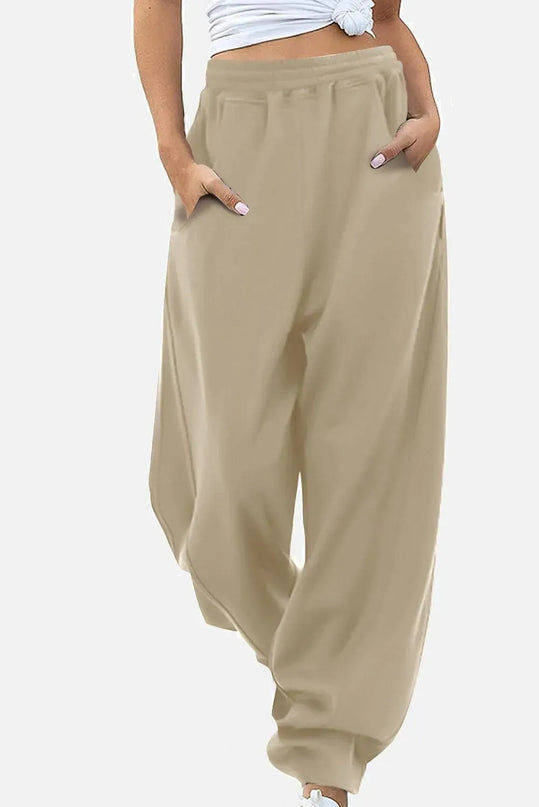 Comfy Pocketed Elastic Waist Lounge Pants