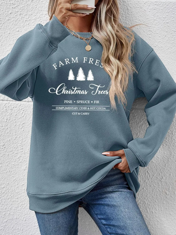 Graphic Print Oversized Sweatshirt with Dropped Shoulders