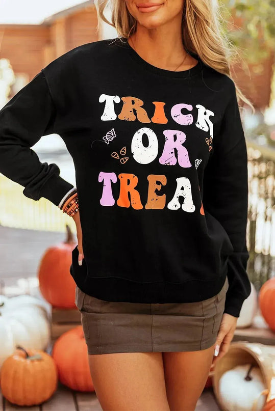 Graphic Letter Print Long Sleeve Crewneck Sweatshirt