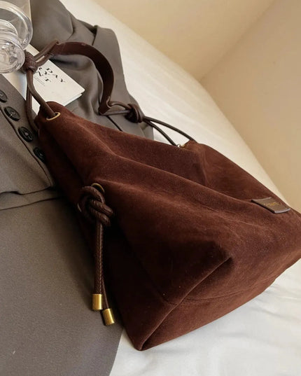 Suede Large Shoulder Bag