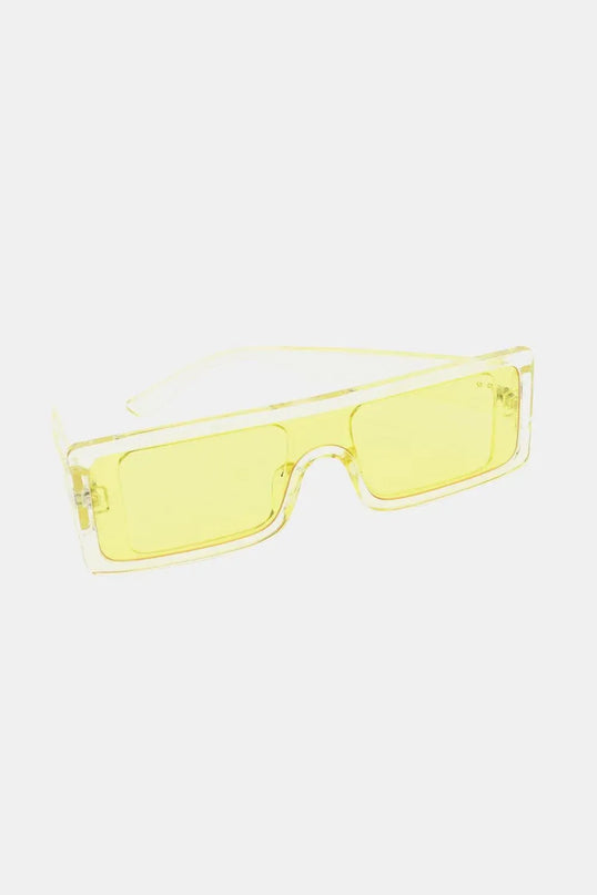 Gafas de sol rectangulares de policarbonato con protección UV400 y estuche