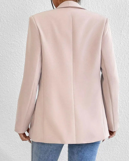 Shawl Collar Long Sleeve Blazer - ShopEasier