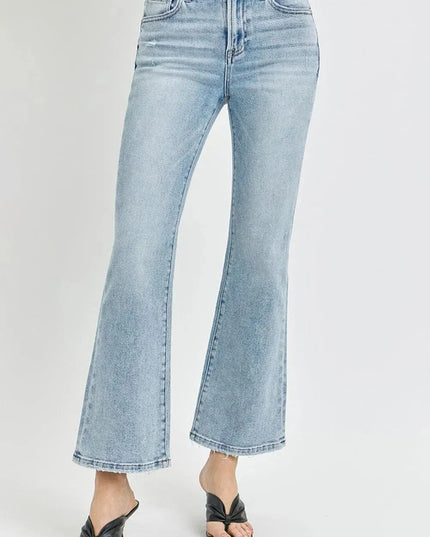 RISEN Full Size High Rise Ankle Flare Jeans - ShopEasier