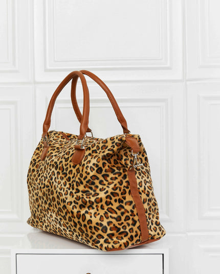 Bolso de fin de semana con estampado animal cepillado