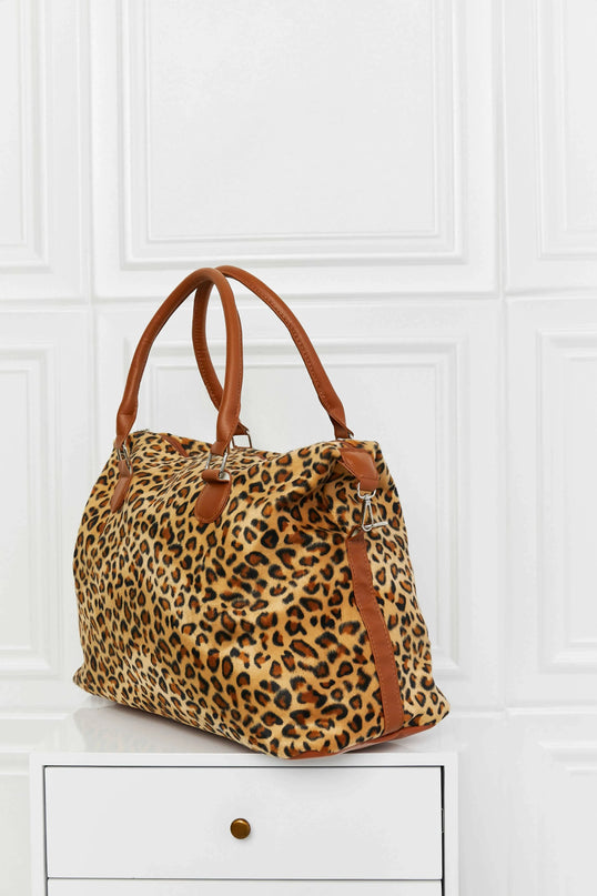 Bolso de fin de semana con estampado animal cepillado