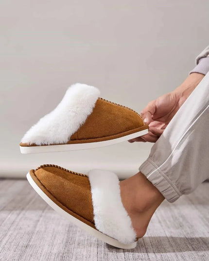 Cozy Faux Fur Round-Toe Slippers