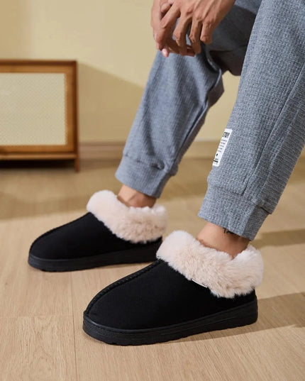 Cozy Faux Fur Platform Slippers with Round Toe