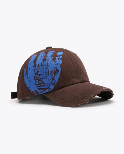 VIBRA Graphic Distressed Adjustable Baseball Cap - ShopEasier