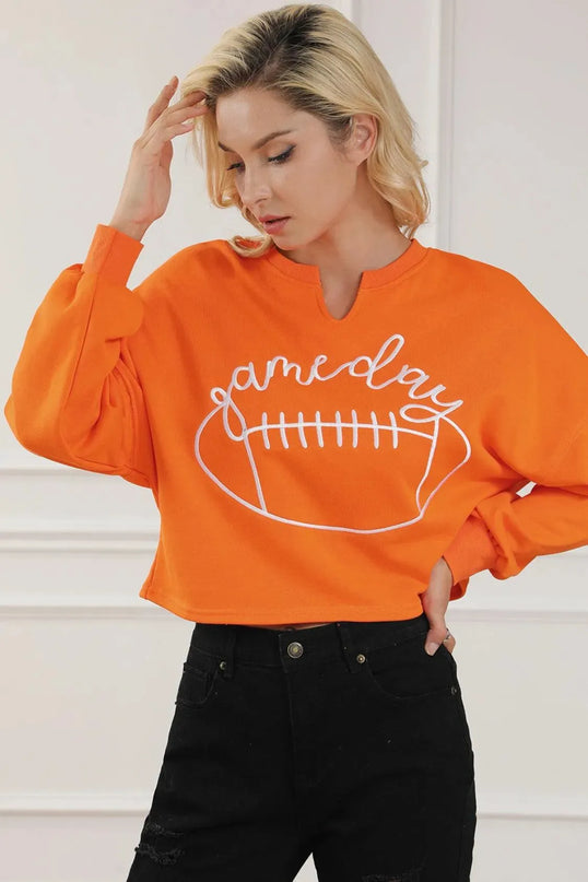 Touchdown Ready Football Graphic Notched Sweatshirt