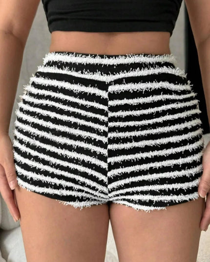 Striped High-Waisted Shorts