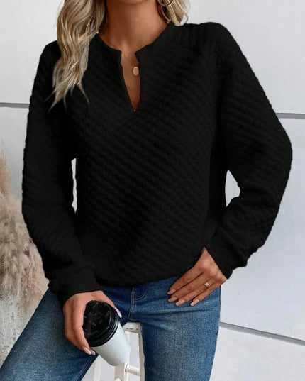 Notched Sleeve Basic Sweatshirt