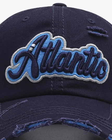 ATLANTIC Graphic Distressed Baseball Cap - ShopEasier