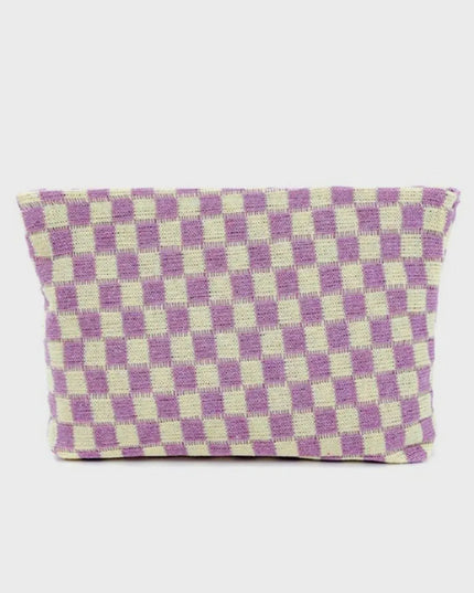 Zenana Checkered Makeup Clutch Bag