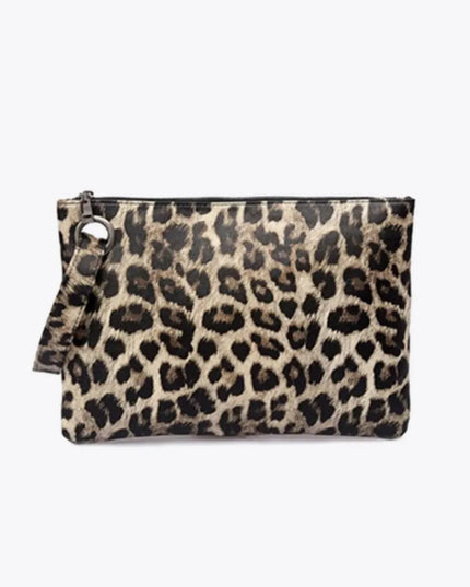 Cartera de piel sintética con diseño de leopardo