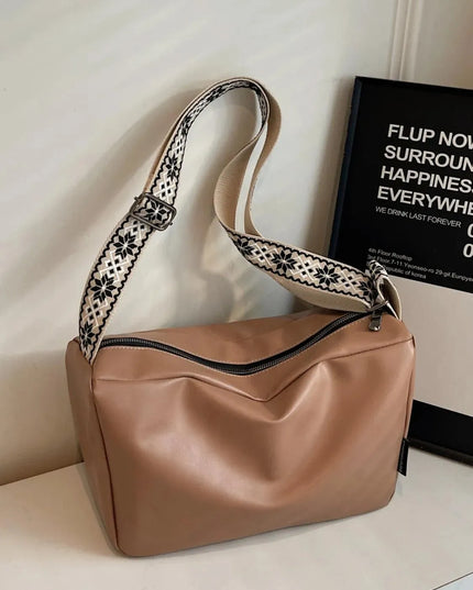 PU Leather Adjustable Strap Crossbody Bag