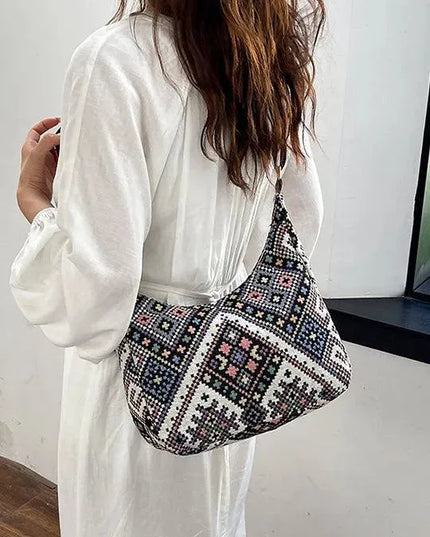 Geometric Adjustable Strap Crossbody Bag