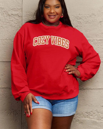 Cozy Vibes Graphic Sweatshirt - Simply Love Collection