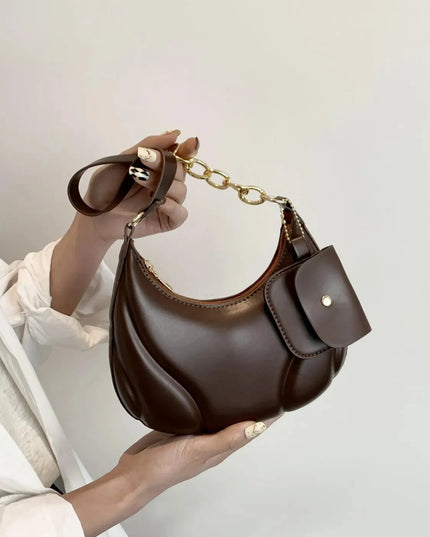 PU Leather Shoulder Bag with EarPods Bag