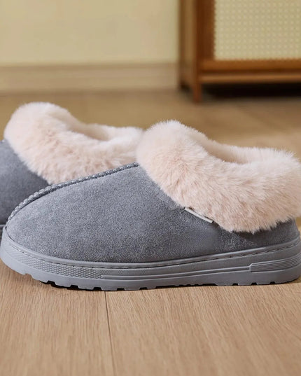 Cozy Faux Fur Platform Slippers with Round Toe