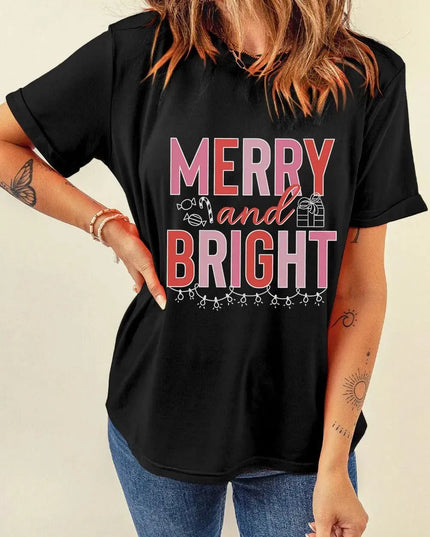 Festive Cheer Round Neck Short Sleeve Tee