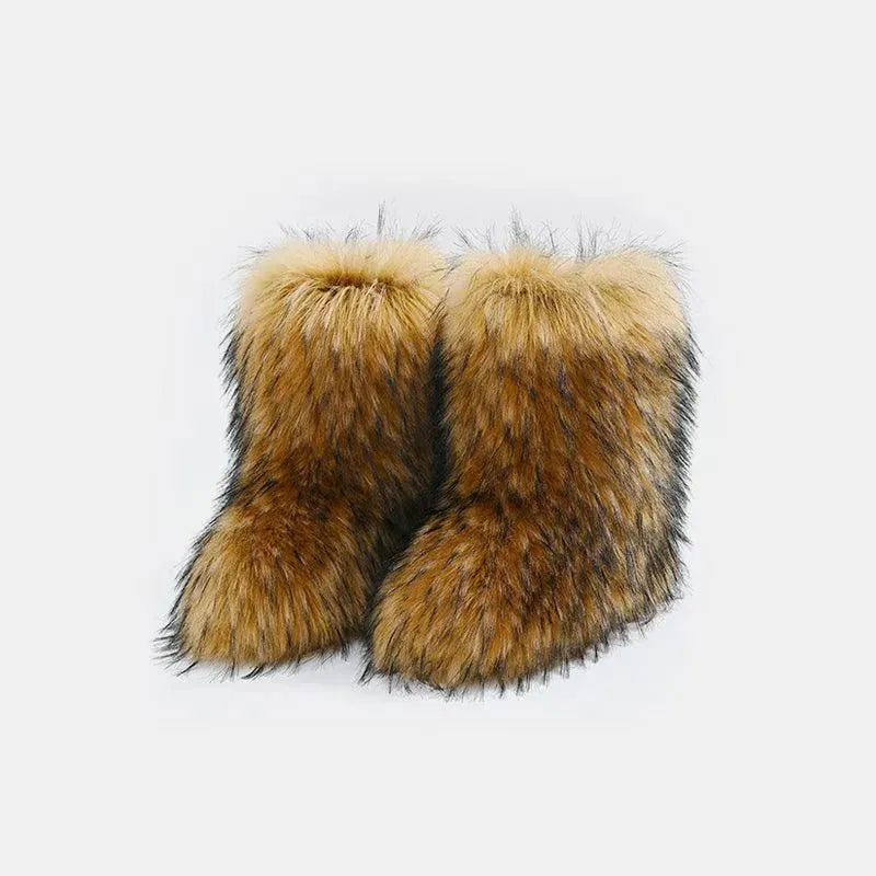 Cozy Fuzzy Flat Platform Boots