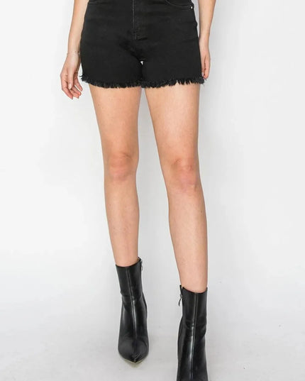 High-Waisted Edgy Raw Hem Denim Shorts for Effortless Summer Style