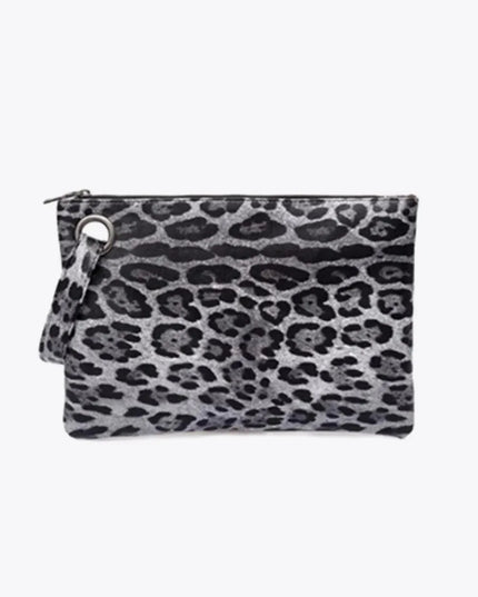 Cartera de piel sintética con diseño de leopardo