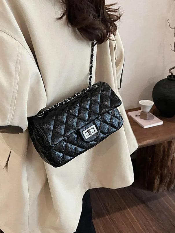 Bolso de hombro con cierre giratorio Rhombus