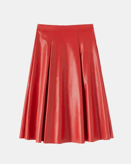 High-Waisted Zippered A-Line Skirt