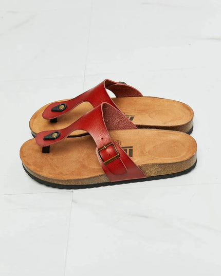 MMShoes Chic Red T-Strap Drift Away Flip-Flop