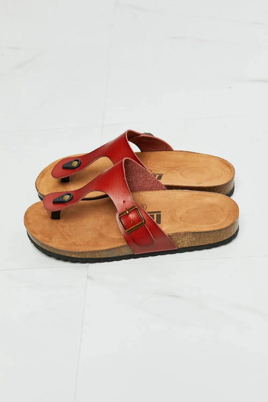 MMShoes Chic Red T-Strap Drift Away Flip-Flop