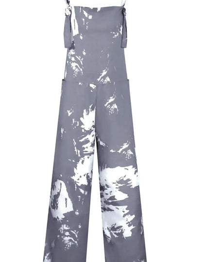 Pocketed Tie-Dye Wide Strap Overalls - ShopEasier