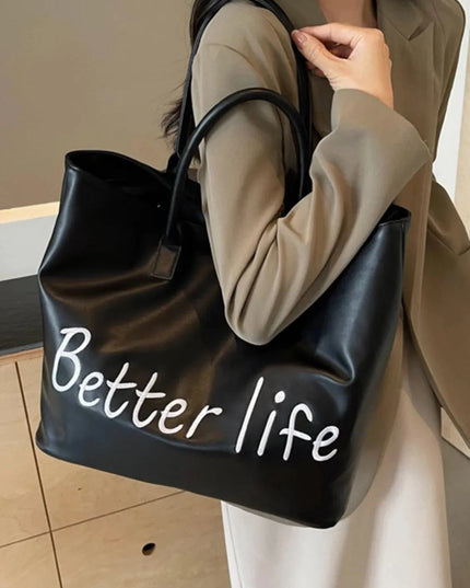 BETTER LIFE PU Leather Tote Bag