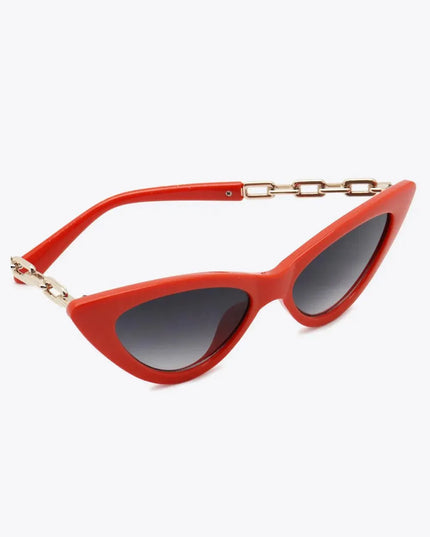 Chain Detail Cat-Eye Sunglasses - ShopEasier