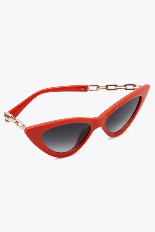 Chain Detail Cat-Eye Sunglasses - ShopEasier