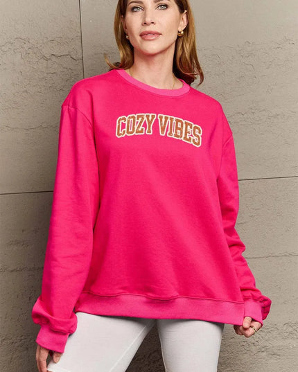 Cozy Vibes Graphic Sweatshirt - Simply Love Collection