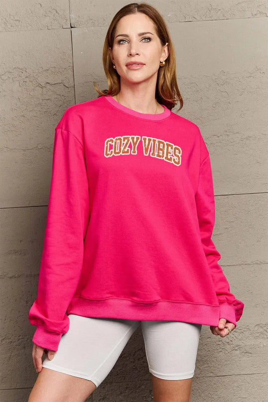 Cozy Vibes Graphic Sweatshirt - Simply Love Collection