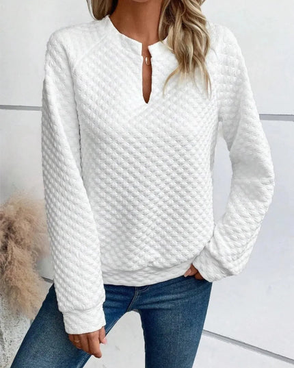 Notched Sleeve Basic Sweatshirt