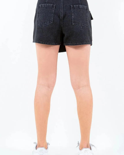 Cargo Pocket Mini Skort with Button Waist Closure