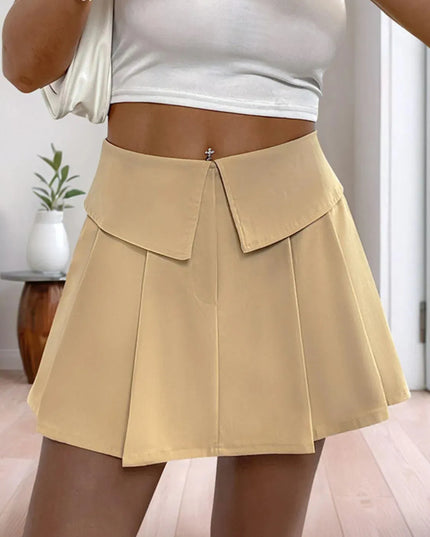 Ruched High Waist Pleated Shorts