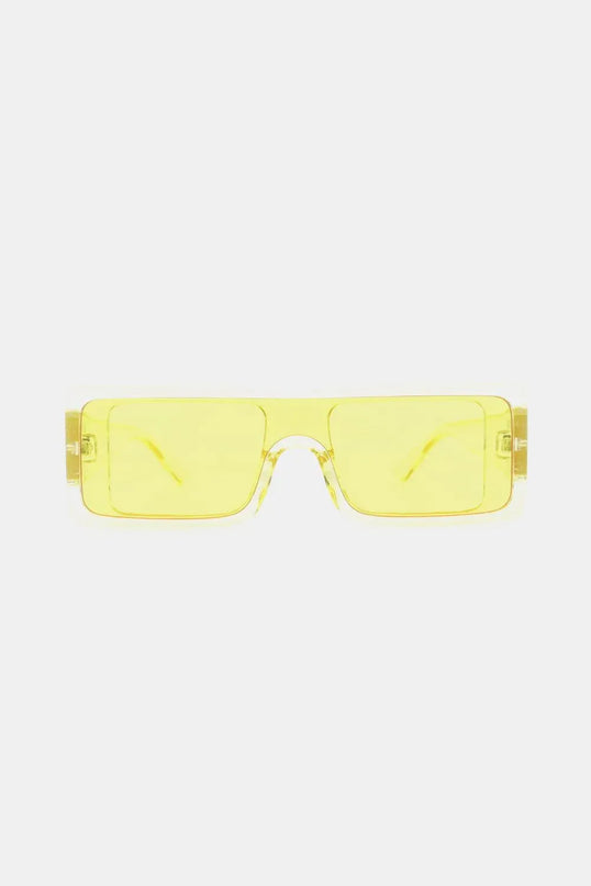 Gafas de sol rectangulares de policarbonato con protección UV400 y estuche