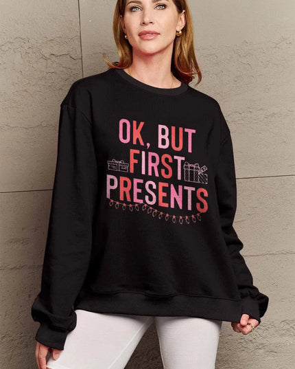 Simply Love Full Size Letter Graphic Long Sleeve Sweatshirt - ShopEasier