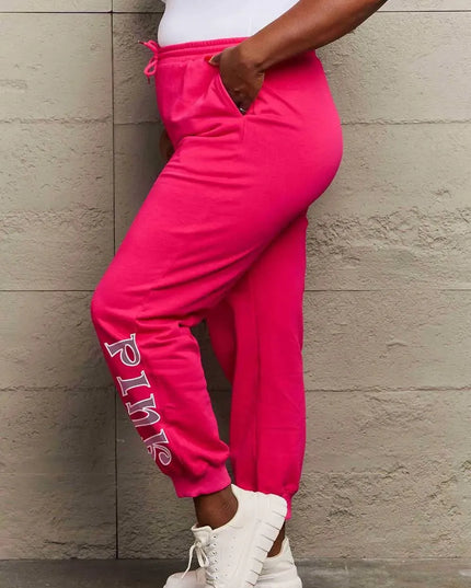 Pantalones deportivos elegantes con gráficos en color rosa para una comodidad diaria